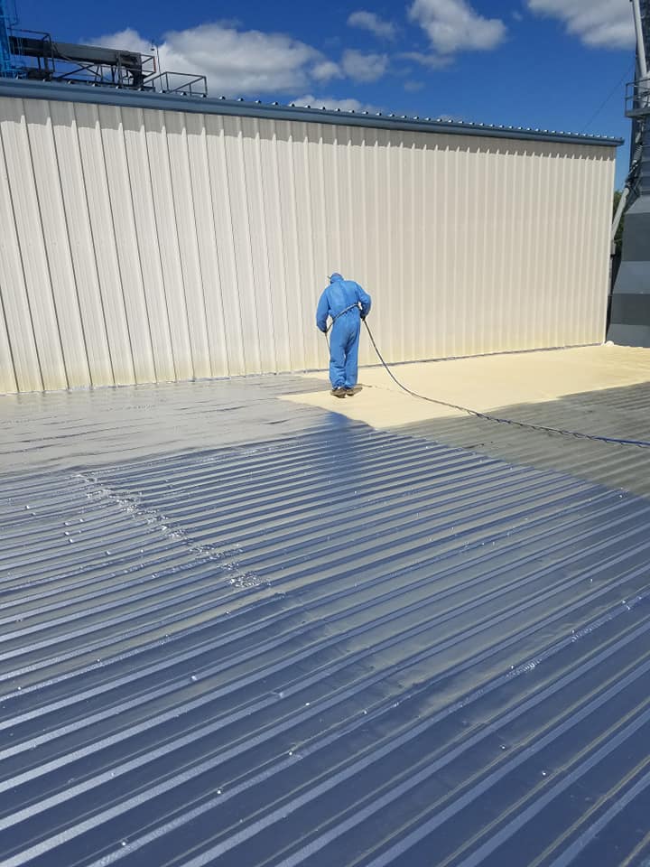 spray coating metal roof